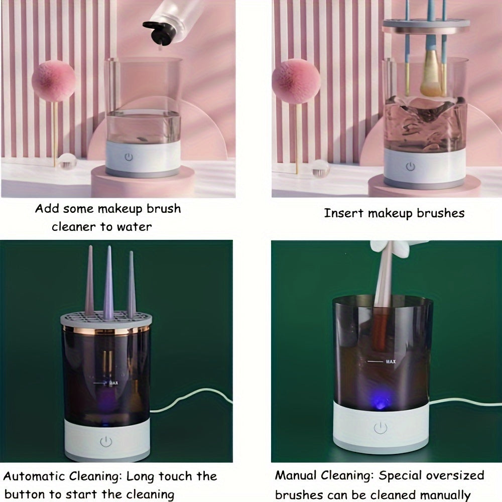 Electric Makeup Brush Washing Machine - USB Plug-In Cleaner & Dryer