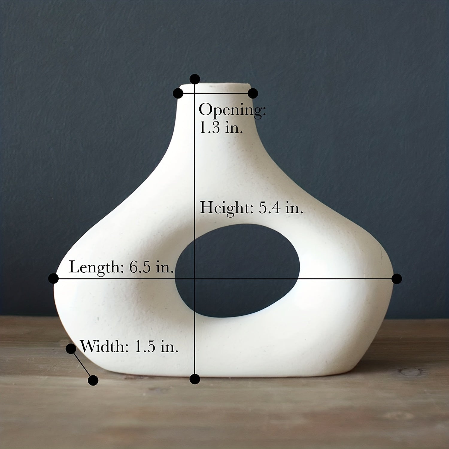 Nordic Ceramic Donut Vase - Modern Minimalist Home Decor