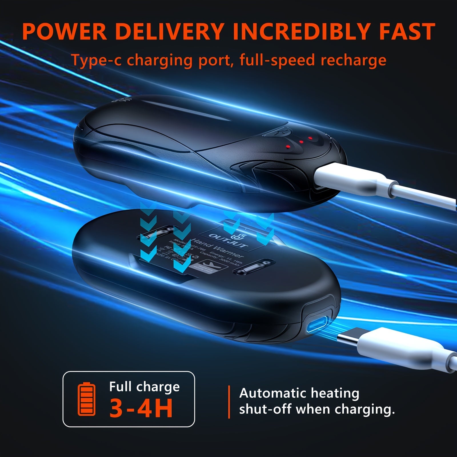 Portable Electric Hand Warmers - 2-in-1 Pocket Heater