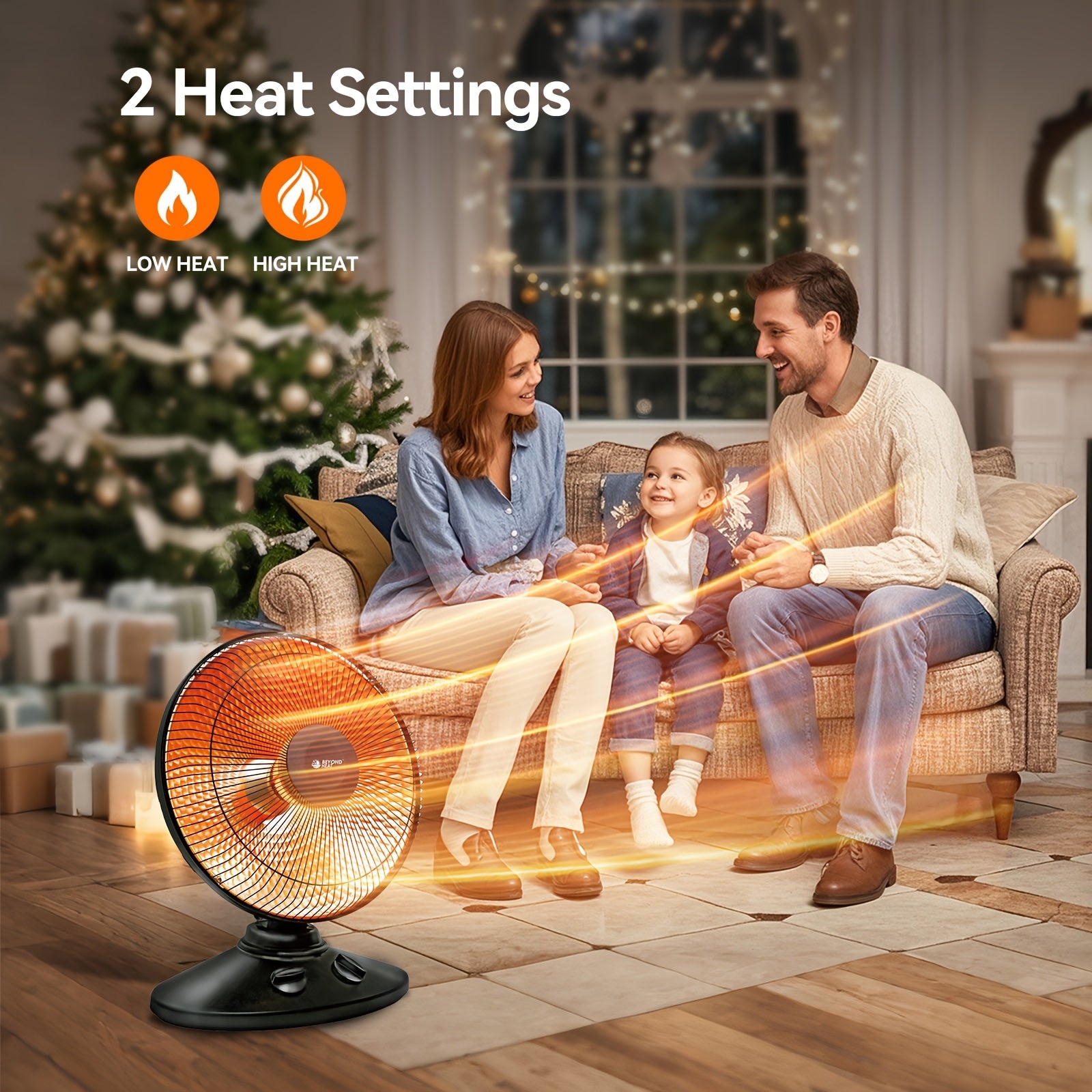 Indoor Parabolic Heater - Overheat Protection, 1000W