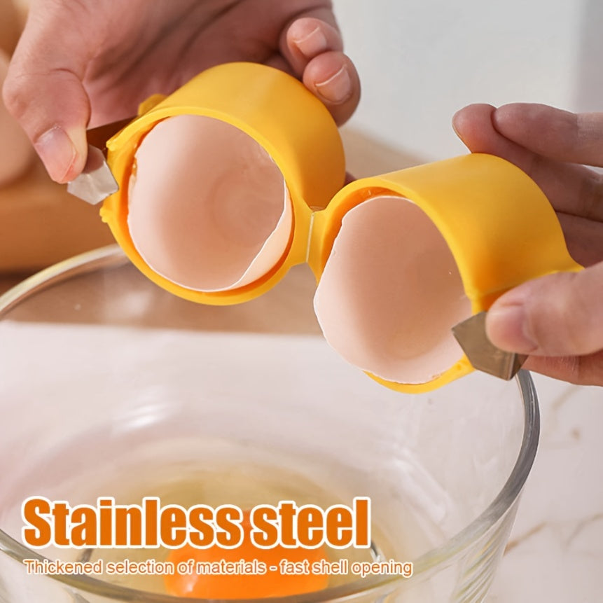 Stainless Steel Eggshell Separator - Quick Yolk Splitter with Easy-Grip Handle