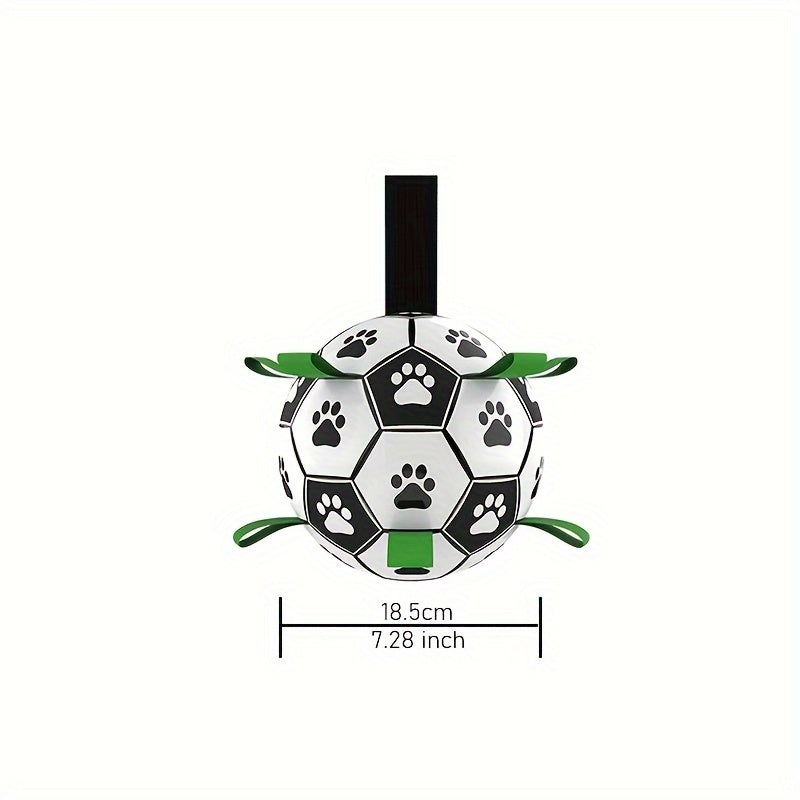 Durable Dog Soccer Ball - Interactive Toy with Straps for All Breeds