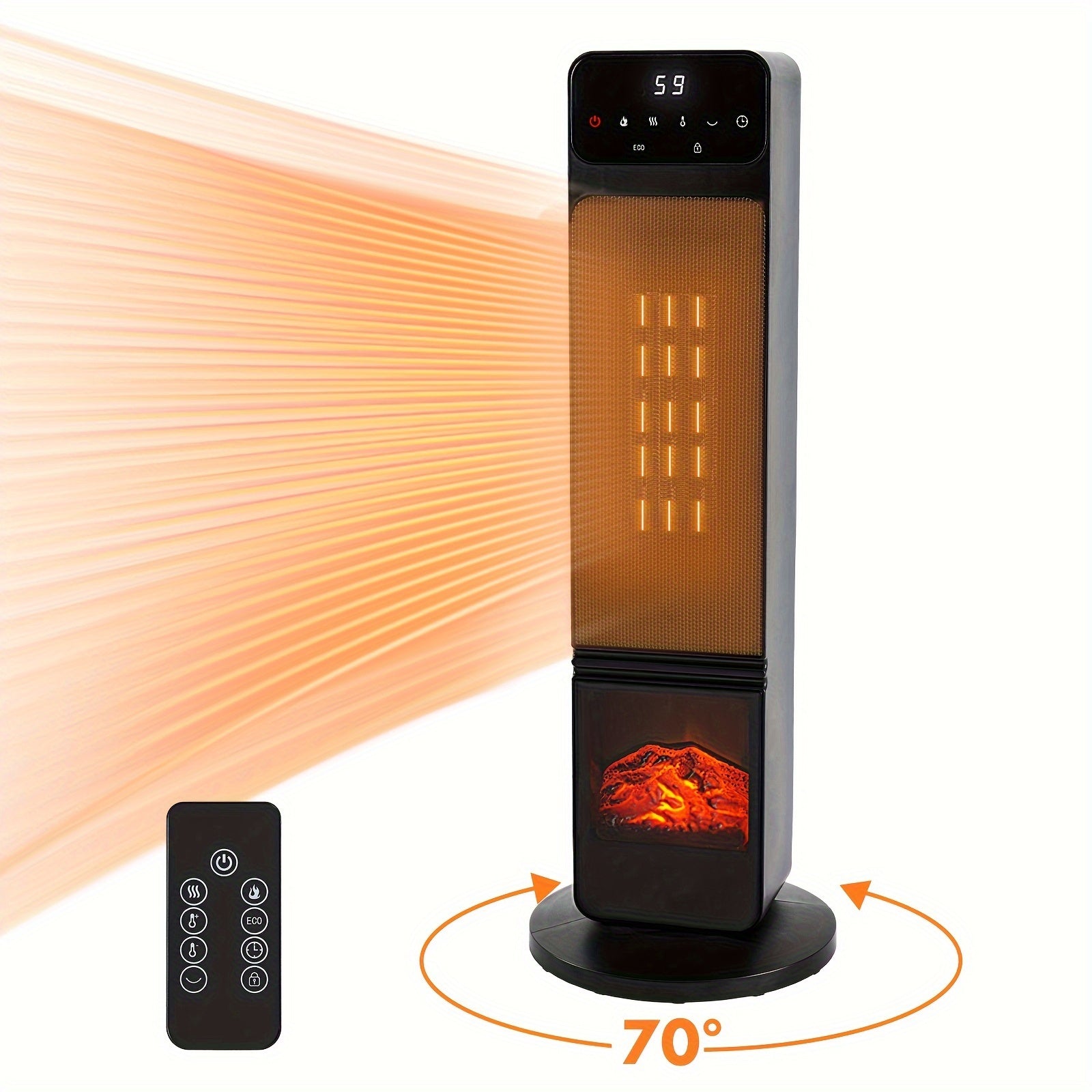 Portable Heater - 1500W, Thermostat, Tip-Over Protection