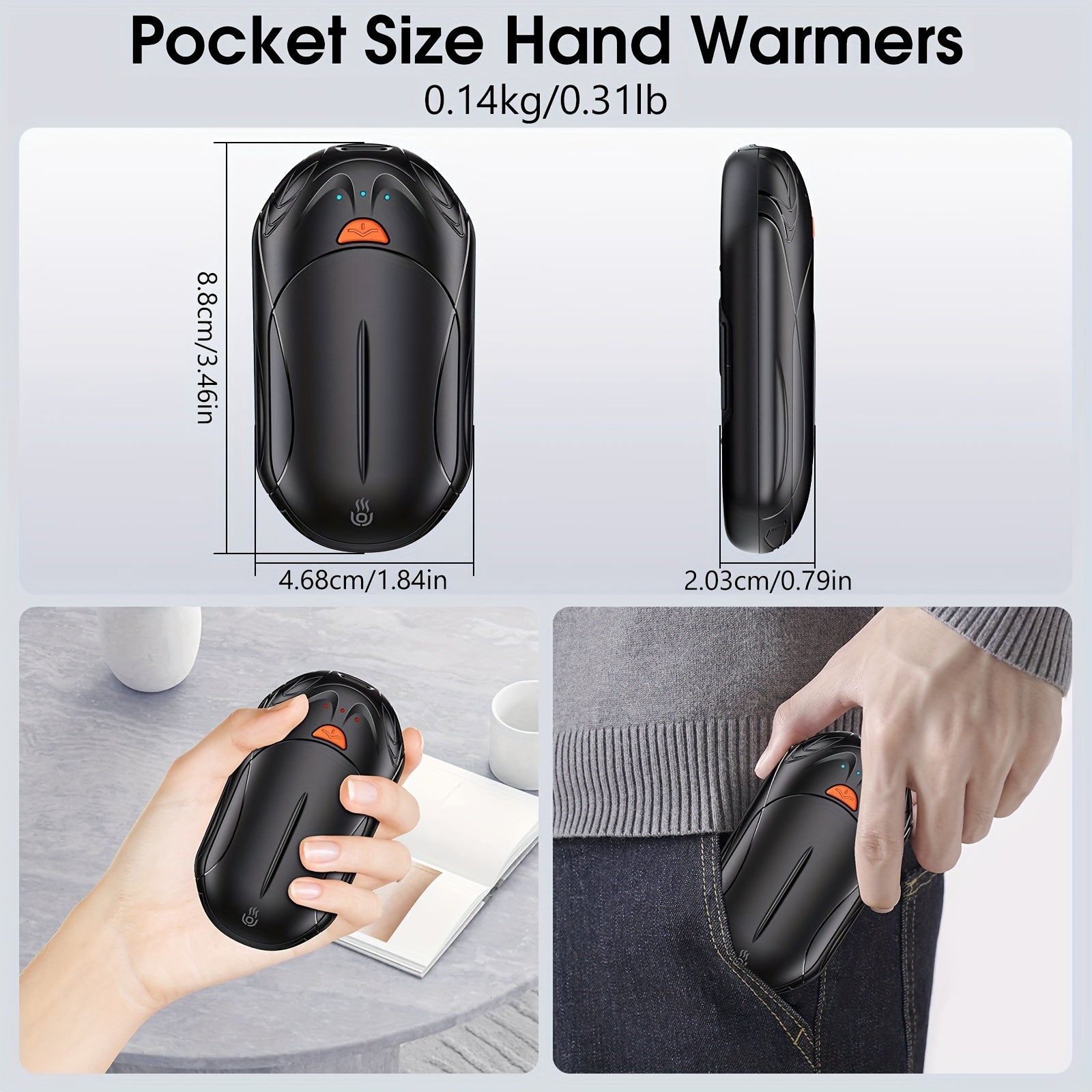 Portable Electric Hand Warmers - 2-in-1 Pocket Heater