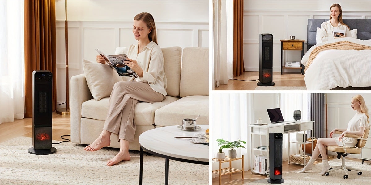 Portable Heater - 1500W, Thermostat, Tip-Over Protection