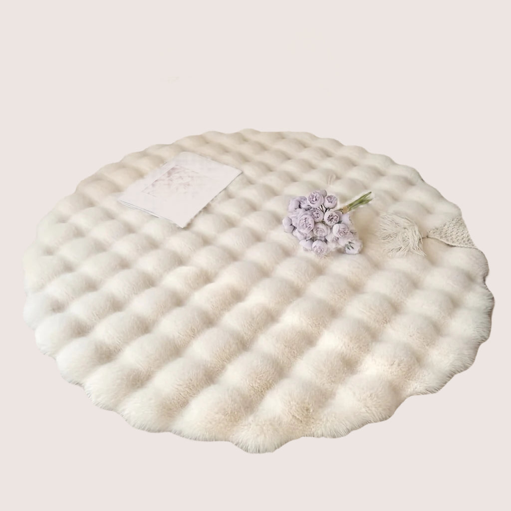 Bubble Fleece Fabric Rug - Warm, Plush & Easy-to-Clean for Home Decor