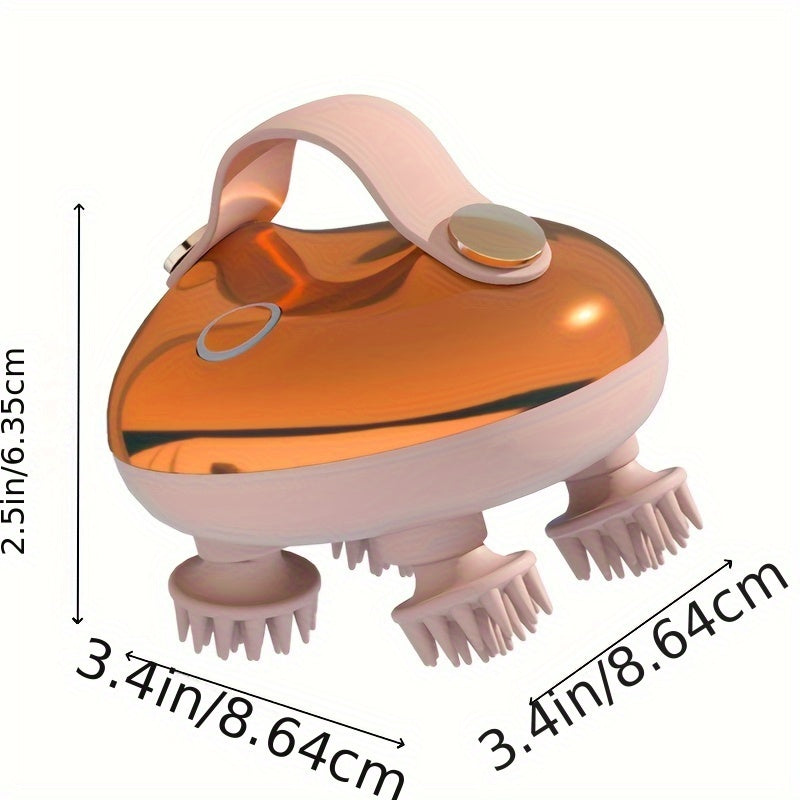 Rechargeable Electric Scalp Massager - Handheld with 8 Detachable Claws