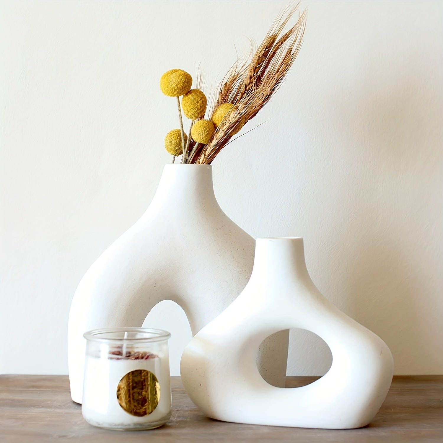 Nordic Ceramic Donut Vase - Modern Minimalist Home Decor