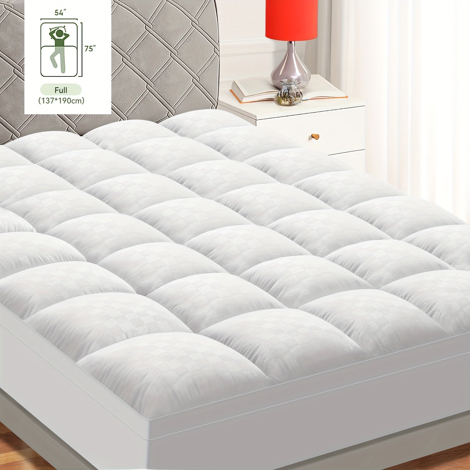 Luxury Mattress Pad Cover - 800GSM Pillow Top with Cooling & Breathable Design