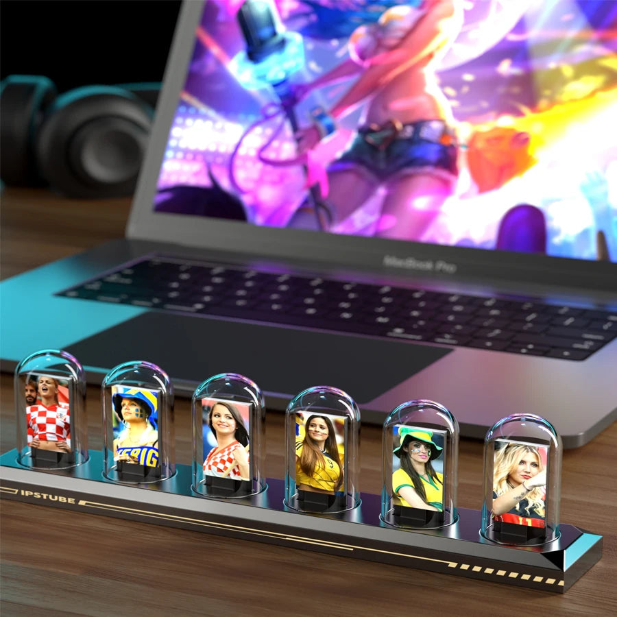 LED Nixie Tube Clock -Analog Digital Night Light for Desk & Gaming