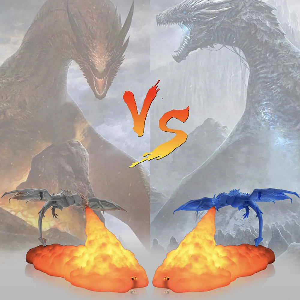 Fire Dragon Lamp - 3D Printed USB Rechargeable Light for Decor