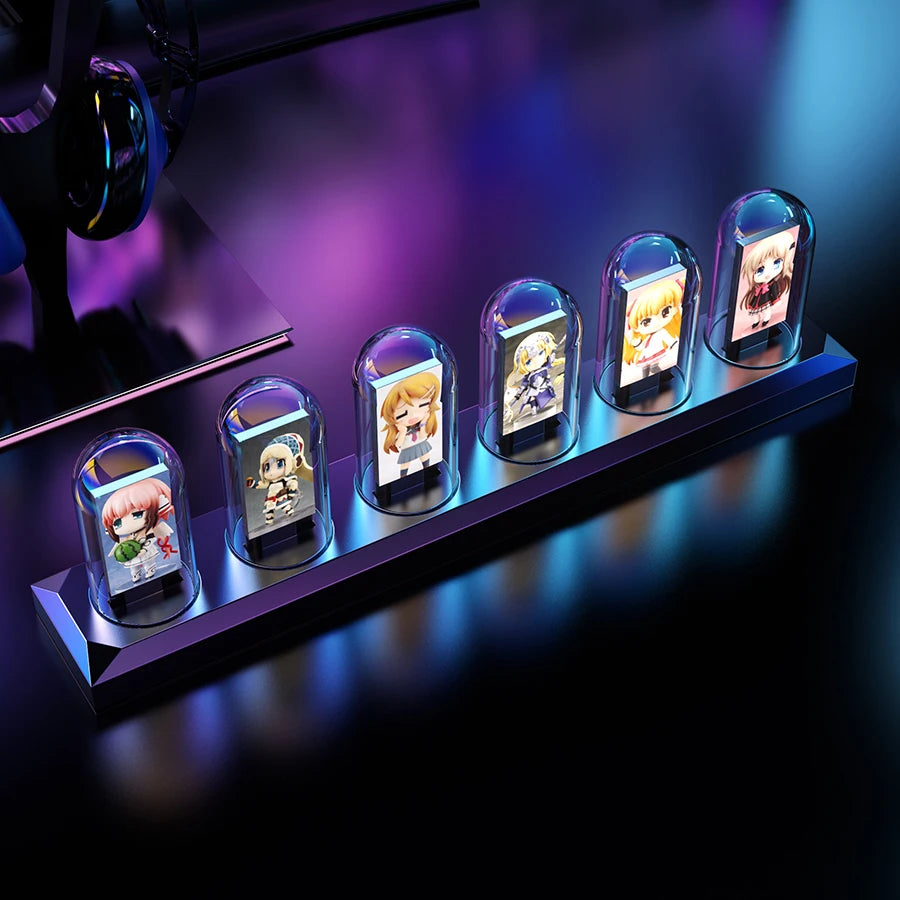 LED Nixie Tube Clock -Analog Digital Night Light for Desk & Gaming