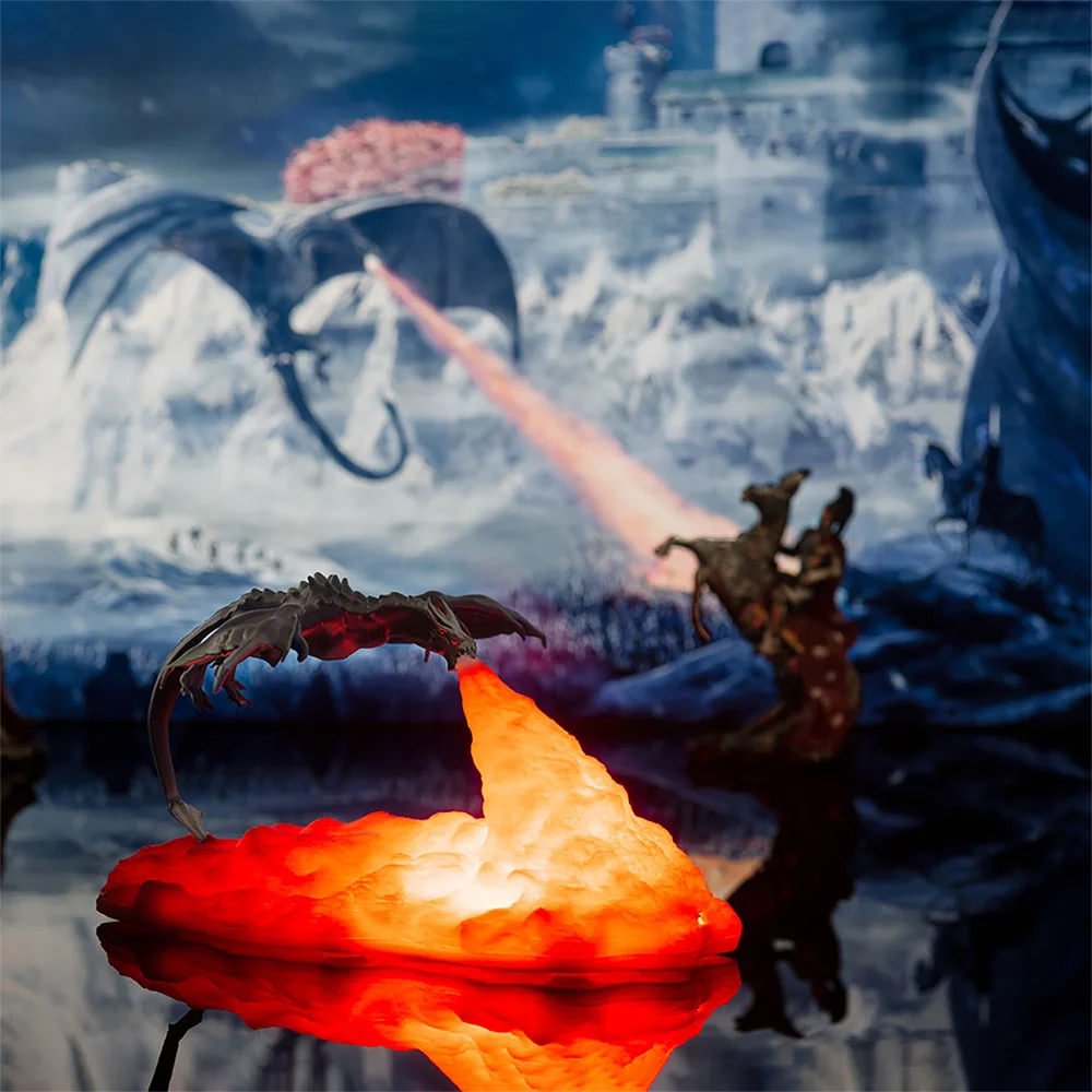 Fire Dragon Lamp - 3D Printed USB Rechargeable Light for Decor