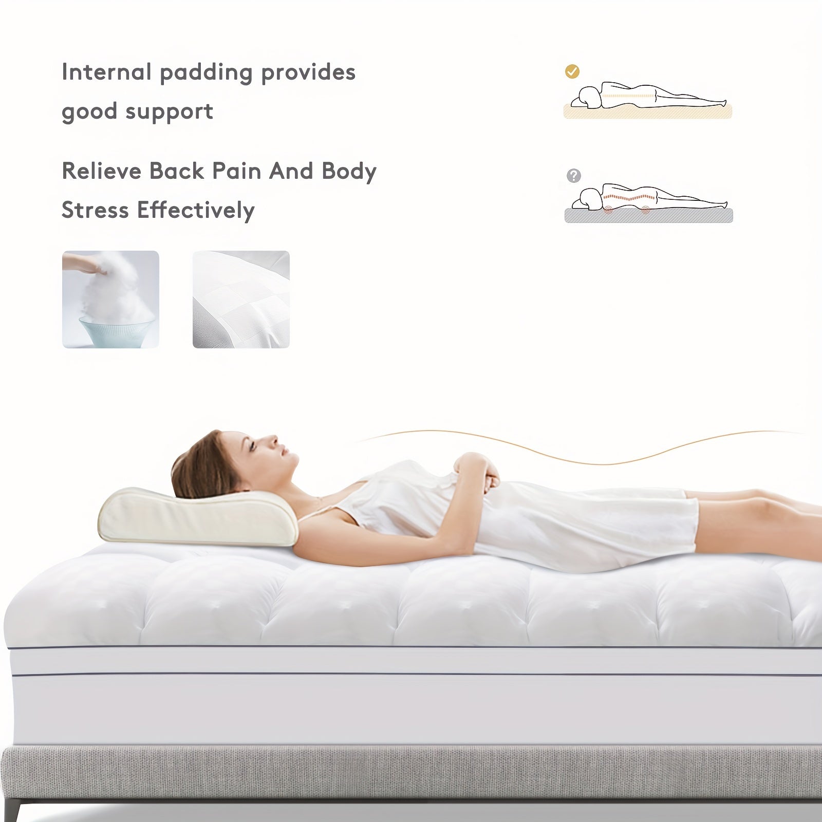 Luxury Mattress Pad Cover - 800GSM Pillow Top with Cooling & Breathable Design