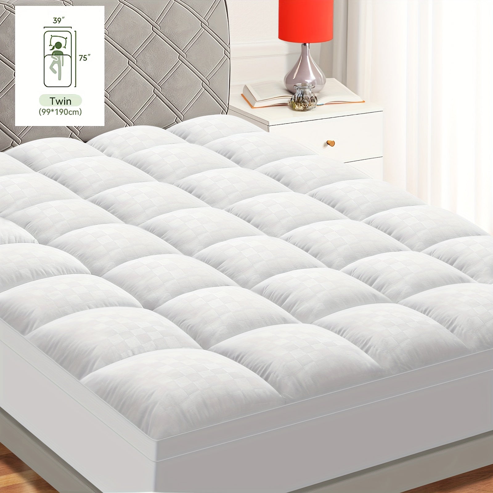 Luxury Mattress Pad Cover - 800GSM Pillow Top with Cooling & Breathable Design
