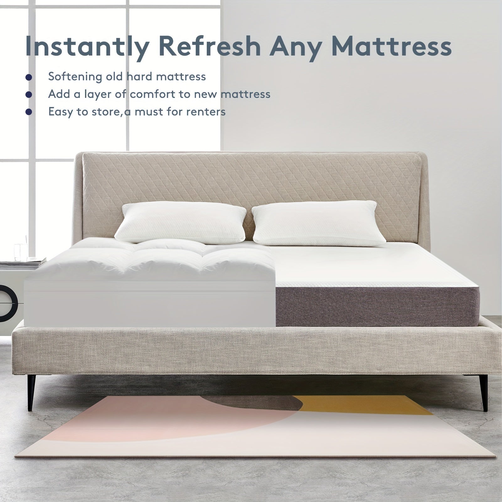 Luxury Mattress Pad Cover - 800GSM Pillow Top with Cooling & Breathable Design