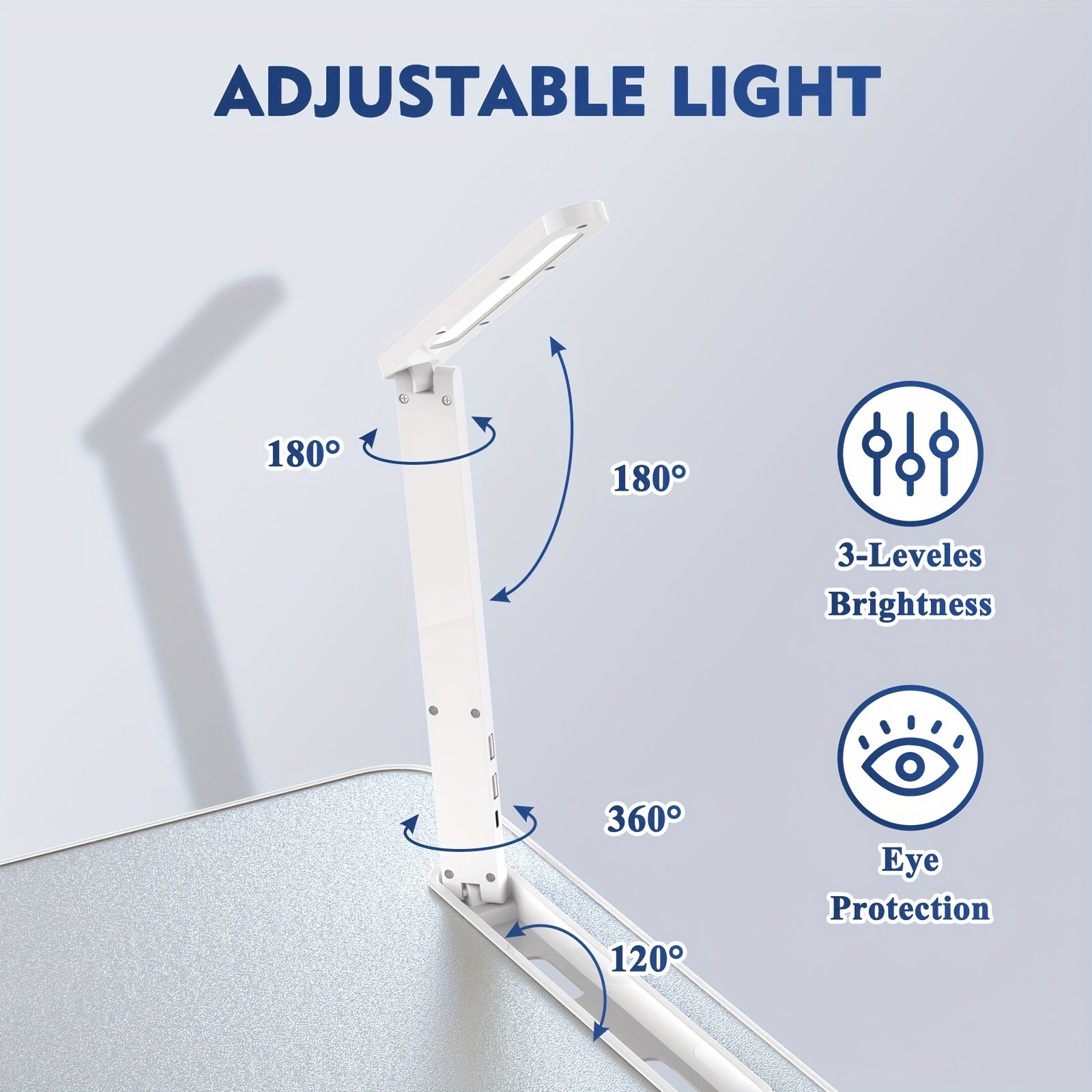 Laptop Desk with LED Lamp - Perfect for Bed & Study