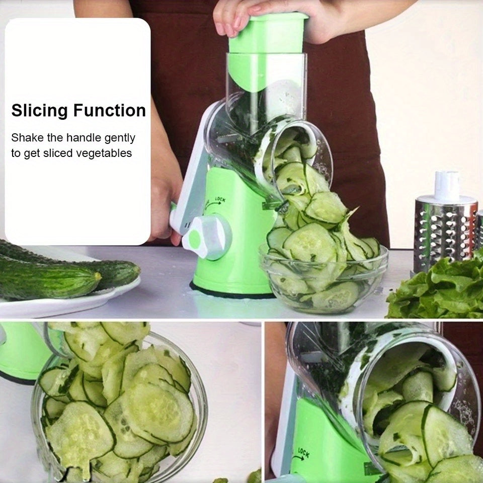 Easy-Clean Rotary Cheese Grater & Vegetable Shredder
