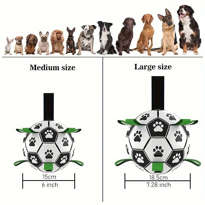 Durable Dog Soccer Ball - Interactive Toy with Straps for All Breeds