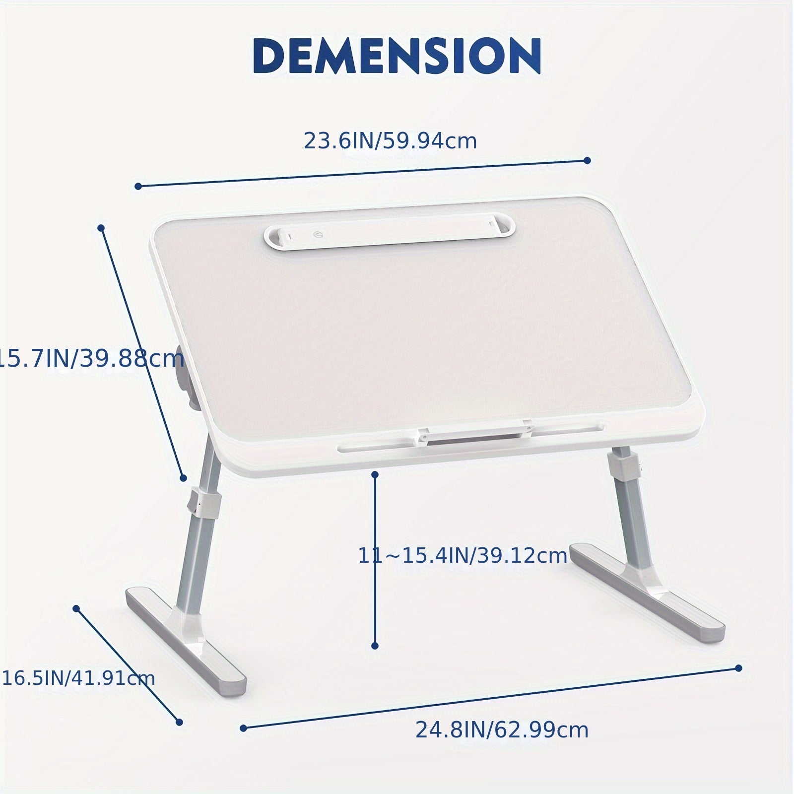 Laptop Desk with LED Lamp - Perfect for Bed & Study