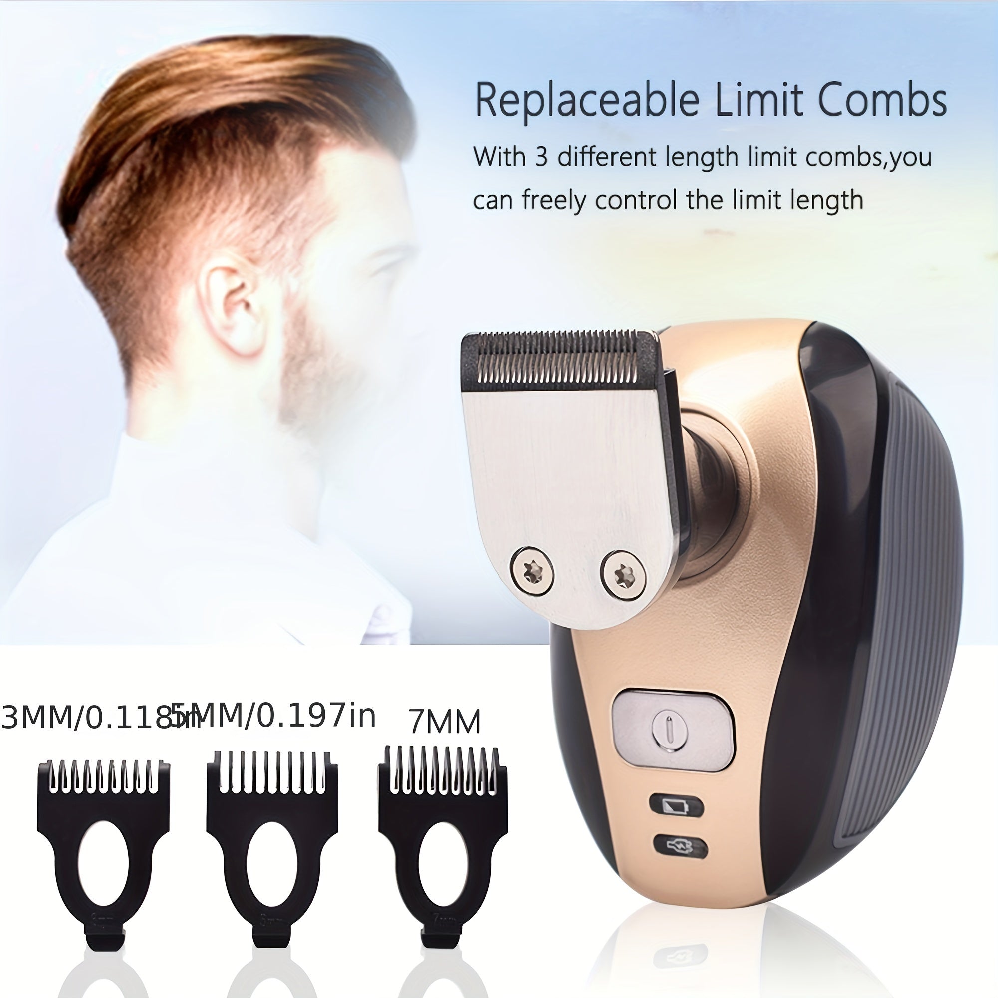 5-in-1 Men's Electric Shaver - Cordless Grooming for Head, Beard, Nose & Ears