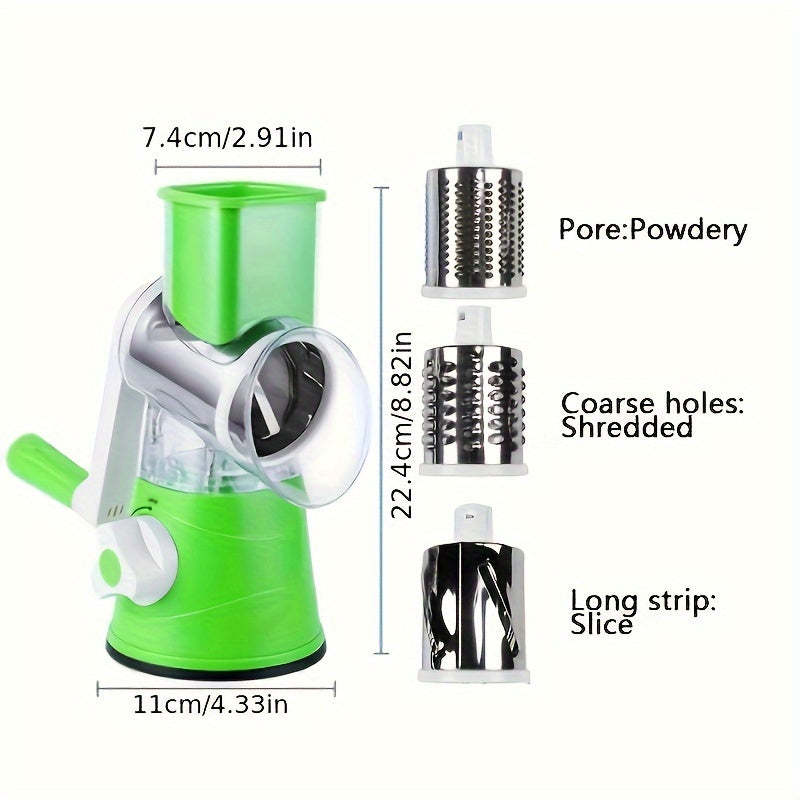 Easy-Clean Rotary Cheese Grater & Vegetable Shredder
