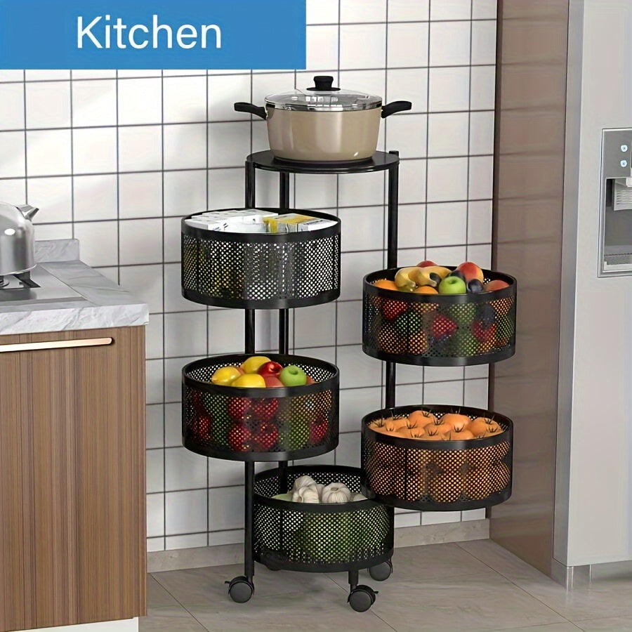 Rotating Kitchen Storage Rack – Multi-Layer Shelf