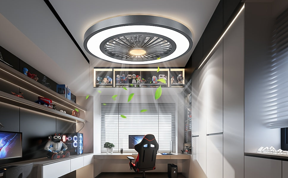 Ceiling Fan with Lights & Remote - Stepless Dimmable, DC Motor