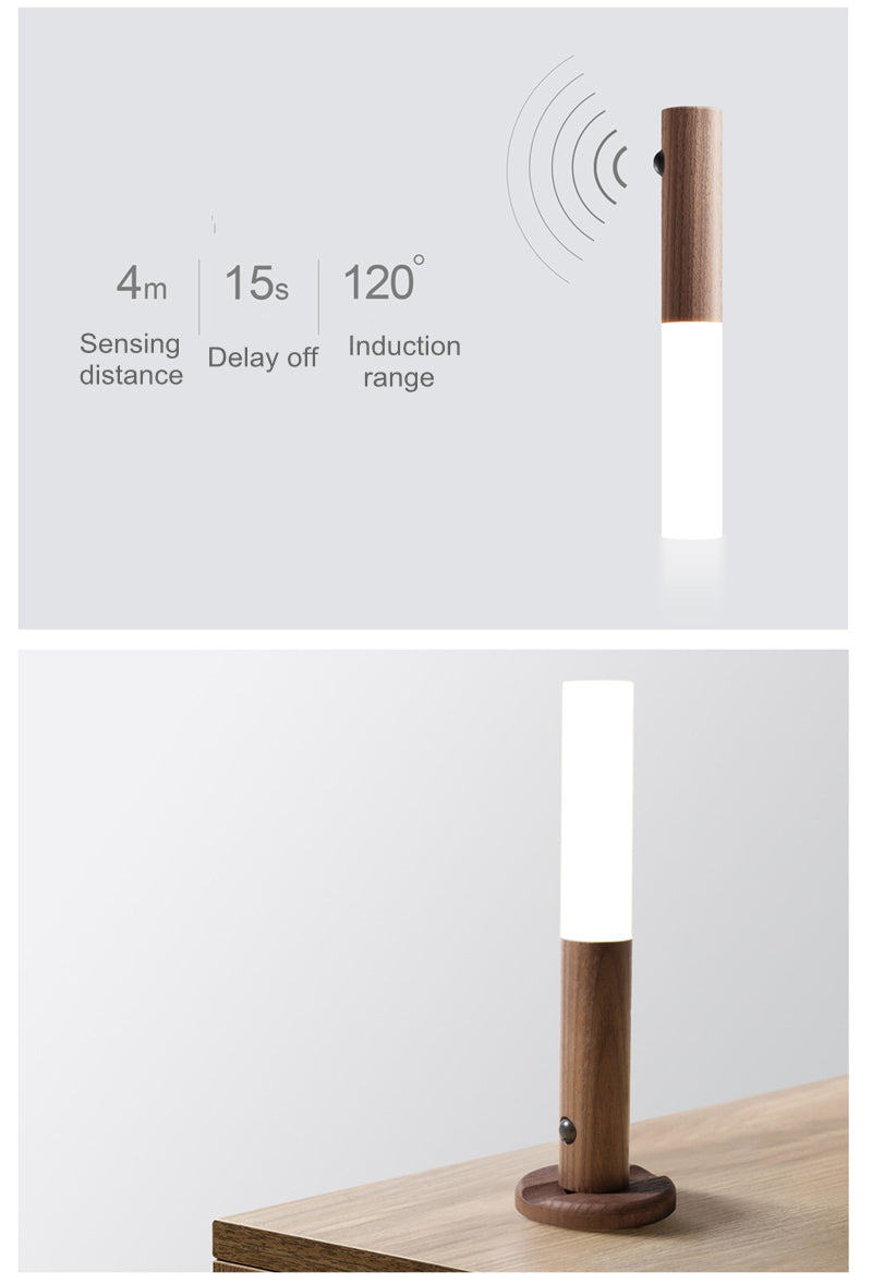 Magnetic Motion Sensor Night Light - Rechargeable LED with Auto PIR