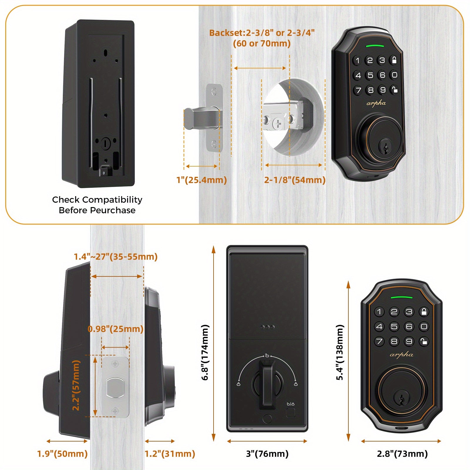 Keyless Entry Door Lock - 2-Door Smart Lock with Deadbolt & Auto Lock