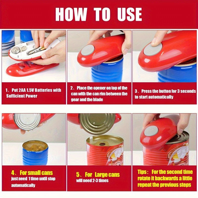 Electric Can Opener - Hands-Free Operation, Smooth Edge Design