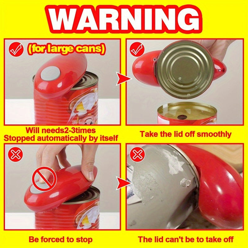 Electric Can Opener - Hands-Free Operation, Smooth Edge Design