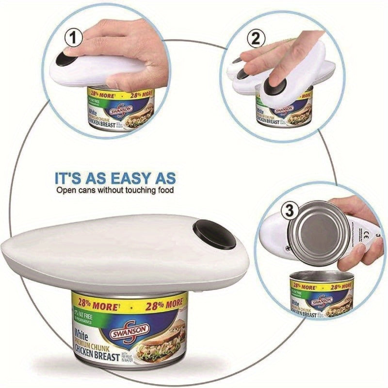 Electric Can Opener - Hands-Free Operation, Smooth Edge Design