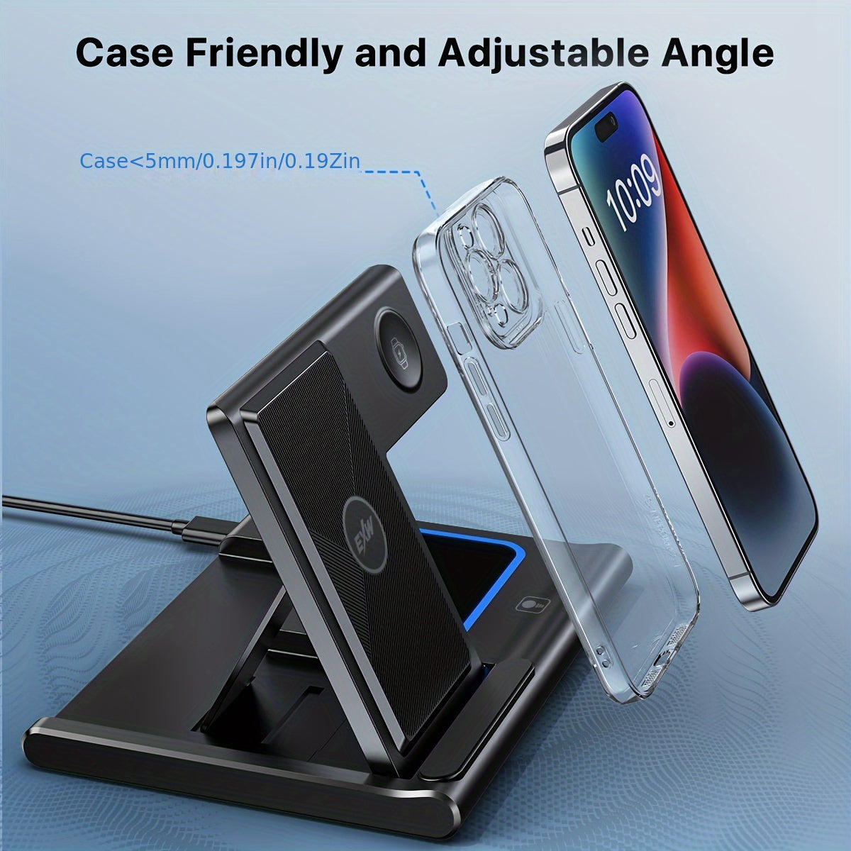 3-in-1 Wireless Charger - Portable Fast Charging for iPhone, Apple Watch & AirPod