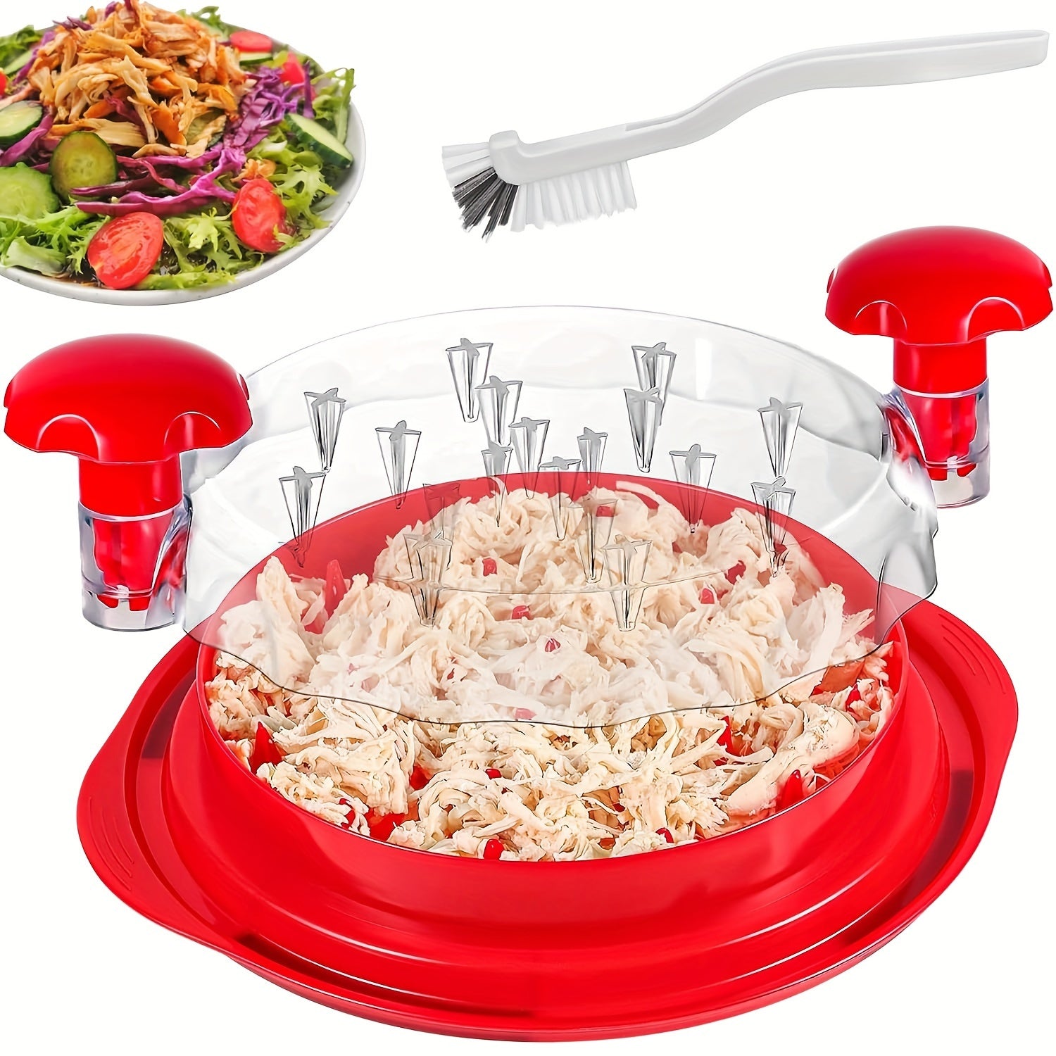 Meat Shredder with Transparent Lid - Chicken & Beef Shredder Tool with Cleaning Brush