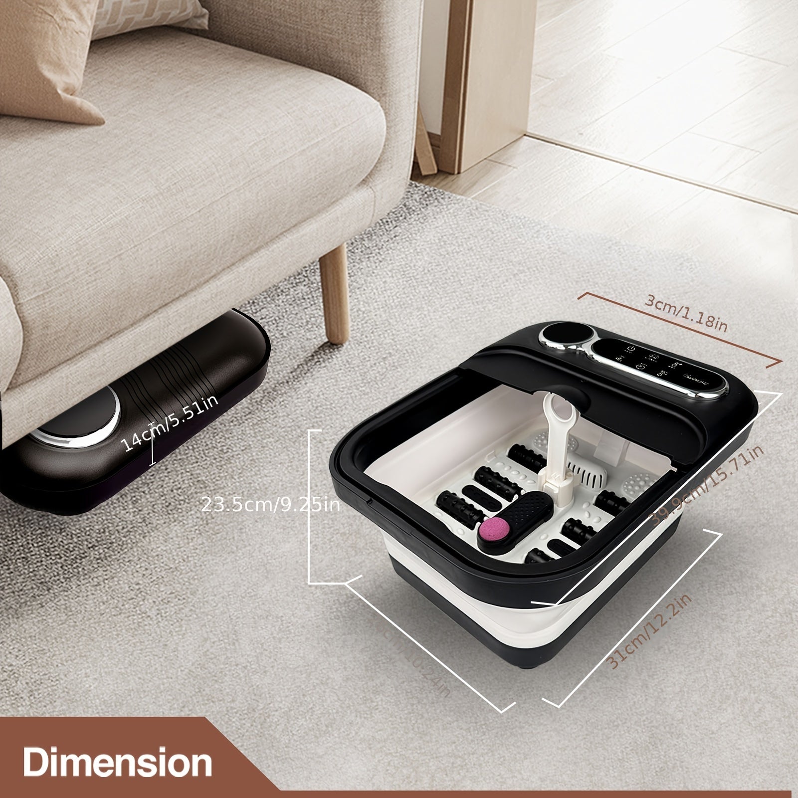Collapsible Foot Spa with Heater - Massager, Bubbles, and Temperature Control