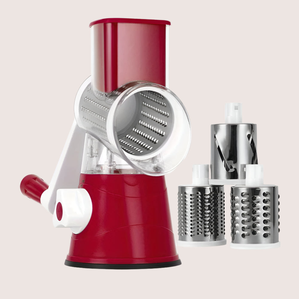 Easy-Clean Rotary Cheese Grater & Vegetable Shredder
