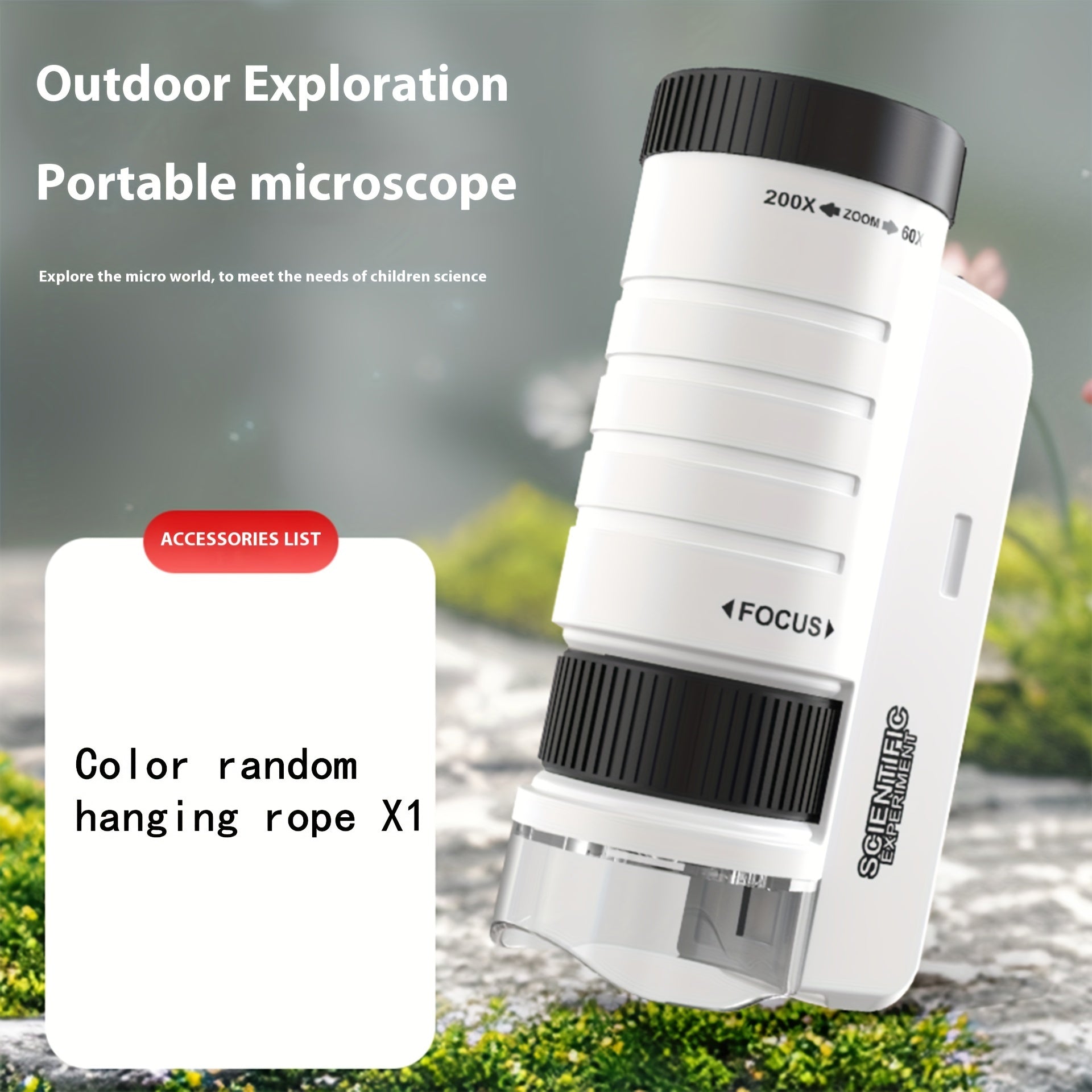 Outdoor Exploration Microscope - Portable Handheld with LED Light
