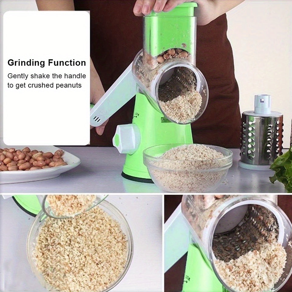 Easy-Clean Rotary Cheese Grater & Vegetable Shredder