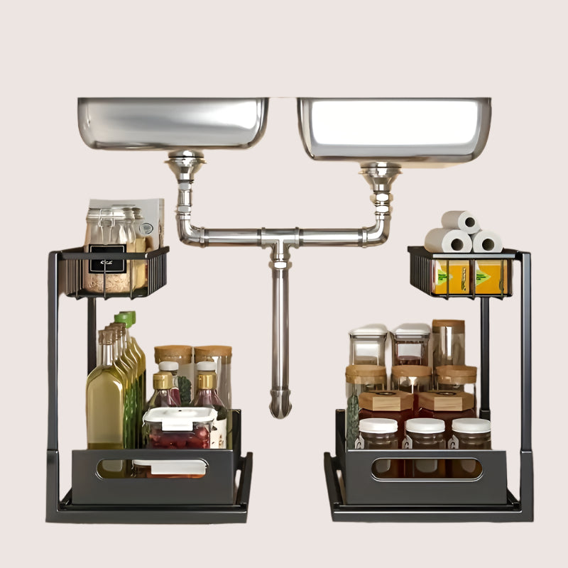2-Tier Under Sink Organizer – Pull-Out Storage Shelf