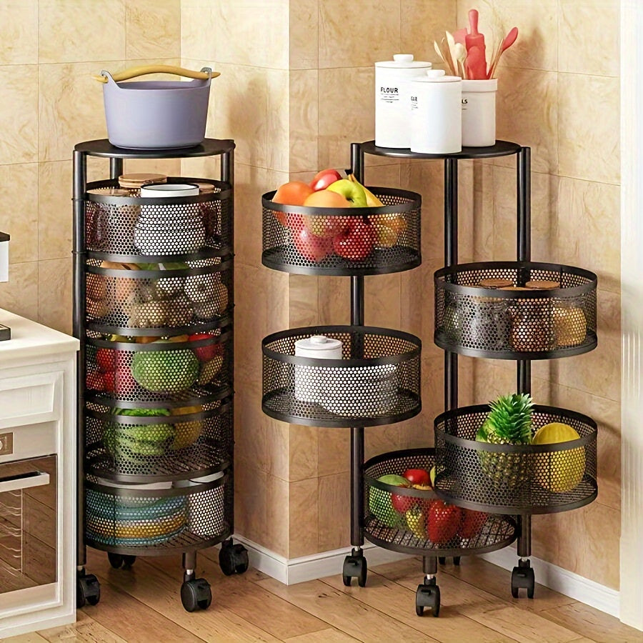 Rotating Kitchen Storage Rack – Multi-Layer Shelf
