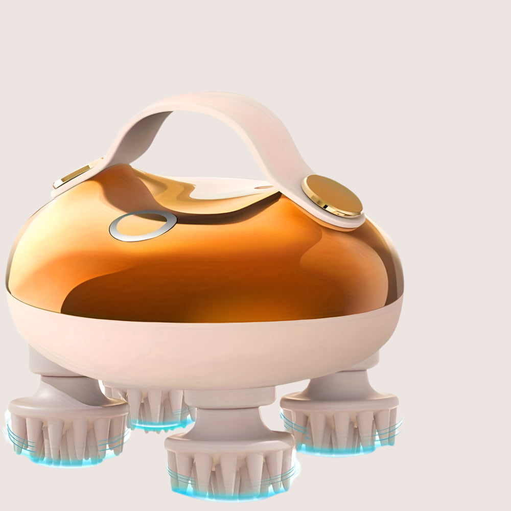 Rechargeable Electric Scalp Massager - Handheld with 8 Detachable Claws