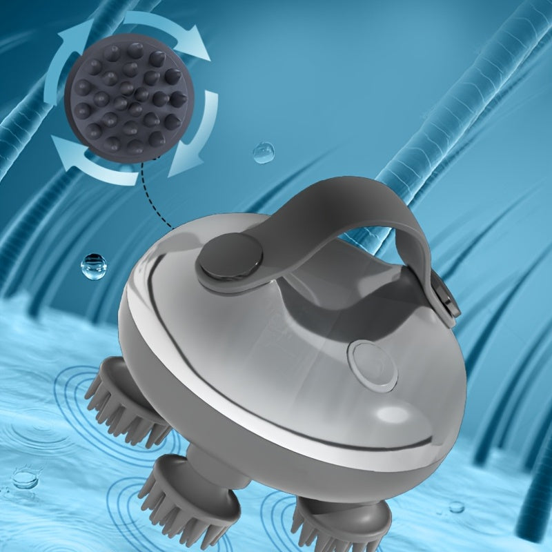 Rechargeable Electric Scalp Massager - Handheld with 8 Detachable Claws