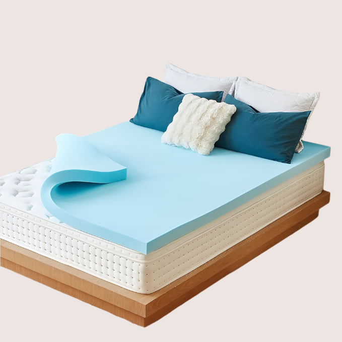 1Pc Cooling Gel Mattress Topper - Memory Foam Pad for Bedroom Comfort