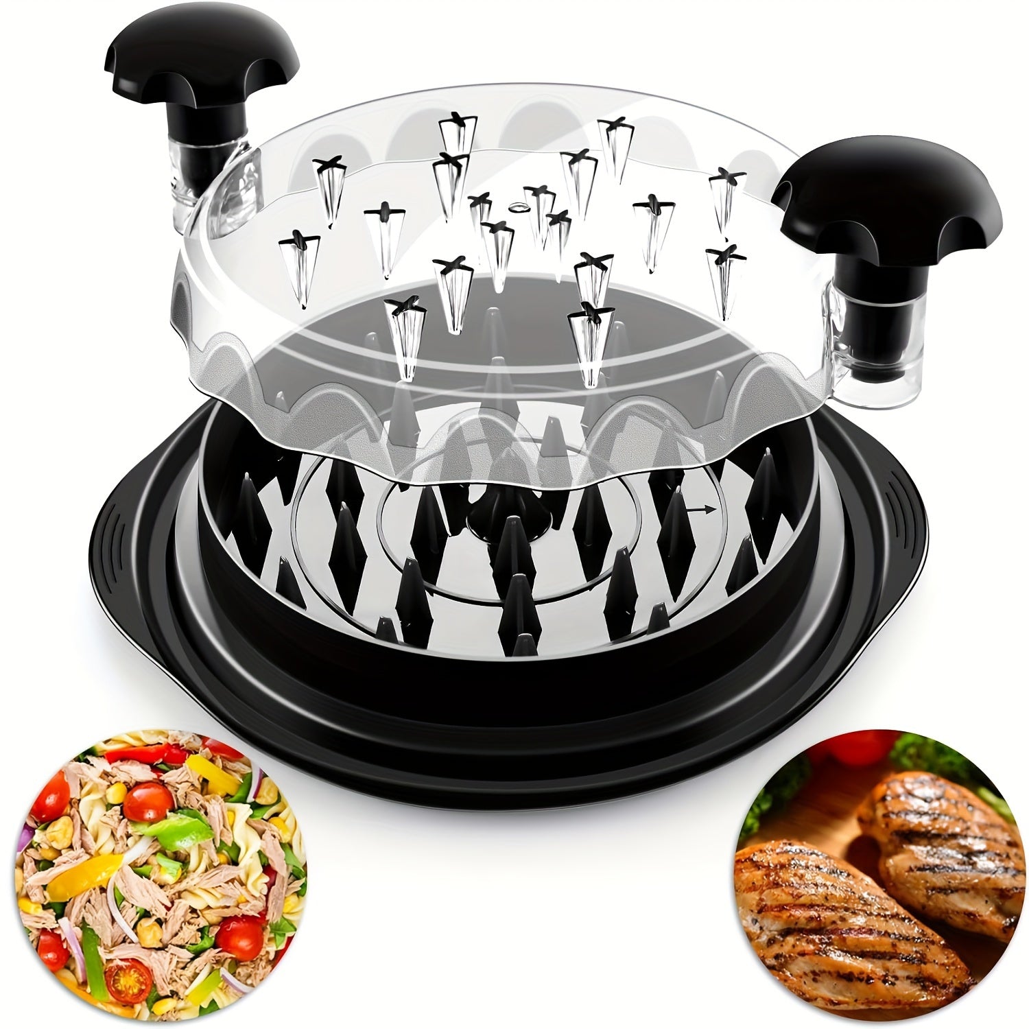 Meat Shredder with Transparent Lid - Chicken & Beef Shredder Tool with Cleaning Brush