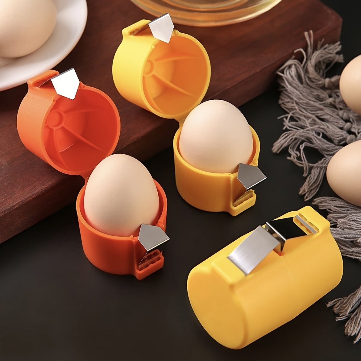 Stainless Steel Eggshell Separator - Quick Yolk Splitter with Easy-Grip Handle