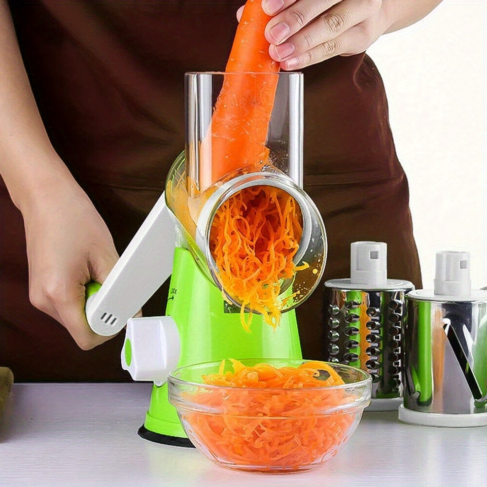 Easy-Clean Rotary Cheese Grater & Vegetable Shredder