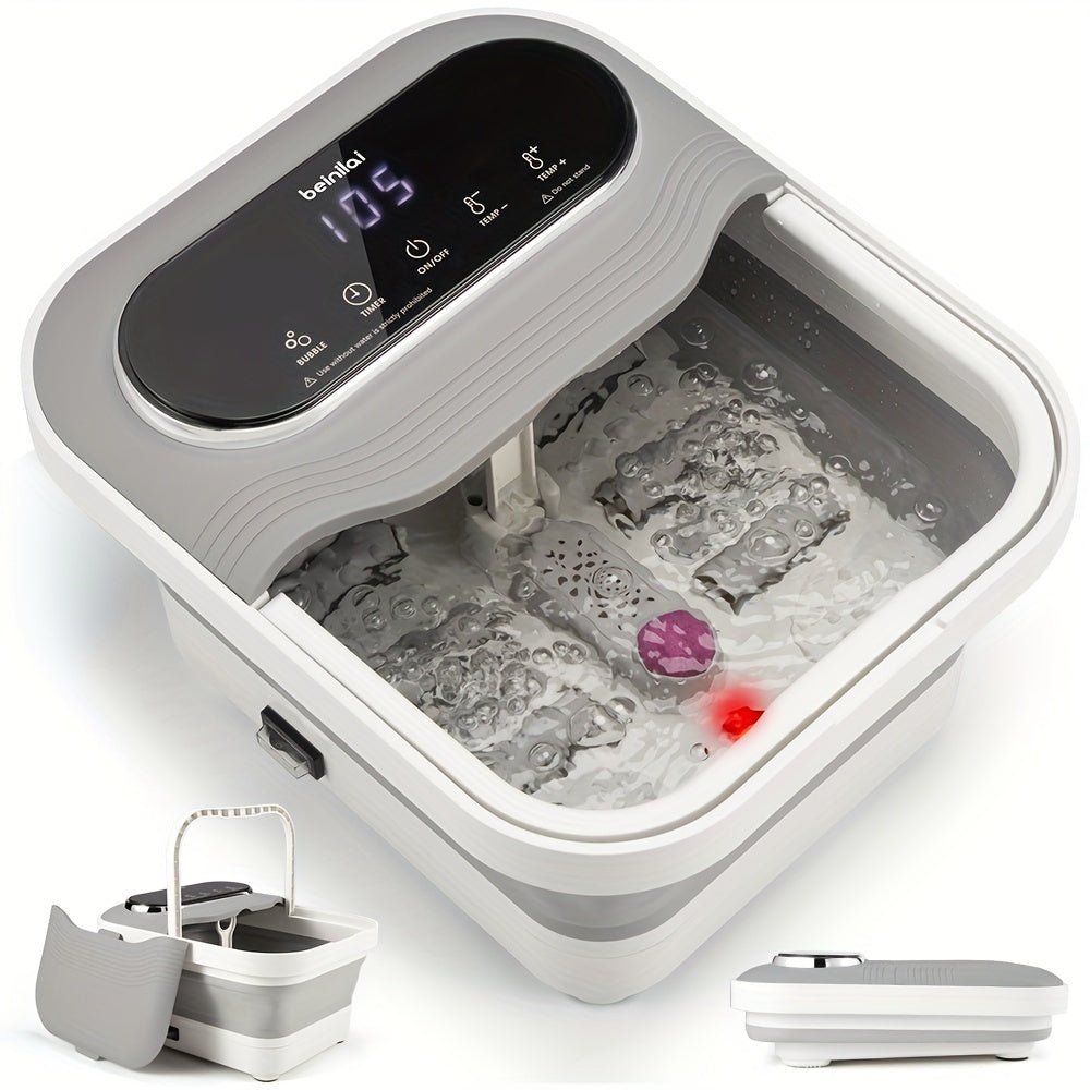 Collapsible Foot Spa with Heater - Massager, Bubbles, and Temperature Control