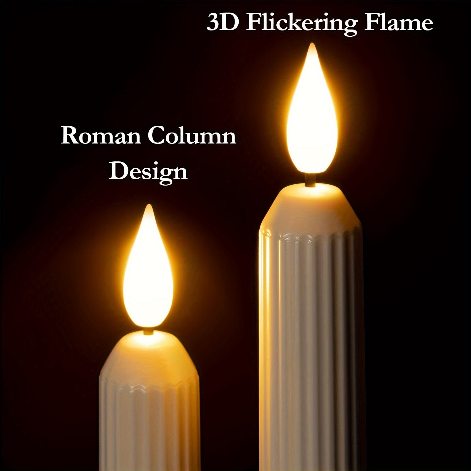 6PCS Dusk to Dawn Window Candles with Sensor - Ivory LED Flameless Taper Candlesticks