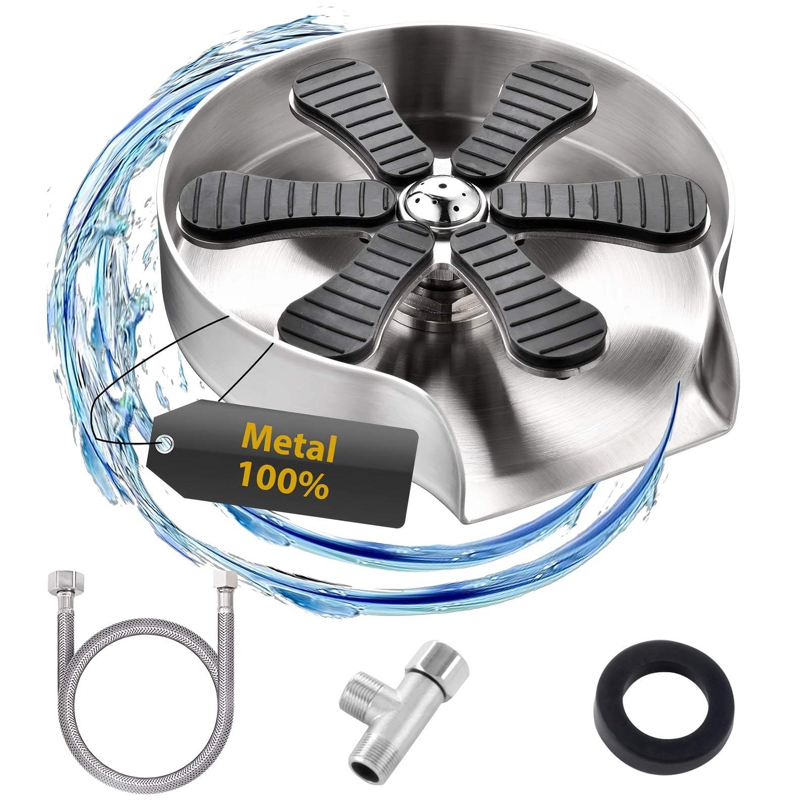 Glass Rinser Cup Washer - Heavy Duty Stainless Steel for Kitchen Sink